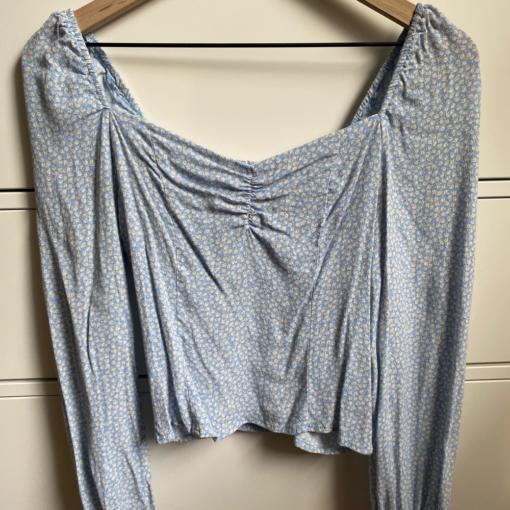Light Blue Floral Blouse